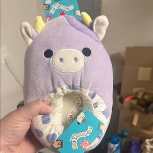 Squishmallows Lavender Cow Slippers